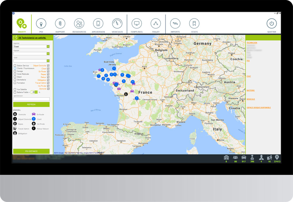 Enovea - Nos projets - Conception d'applications logicielles - Software Solutions - Smarty - Suivi d'activité en temps réel - Dashboard & Reporting personnalisés.